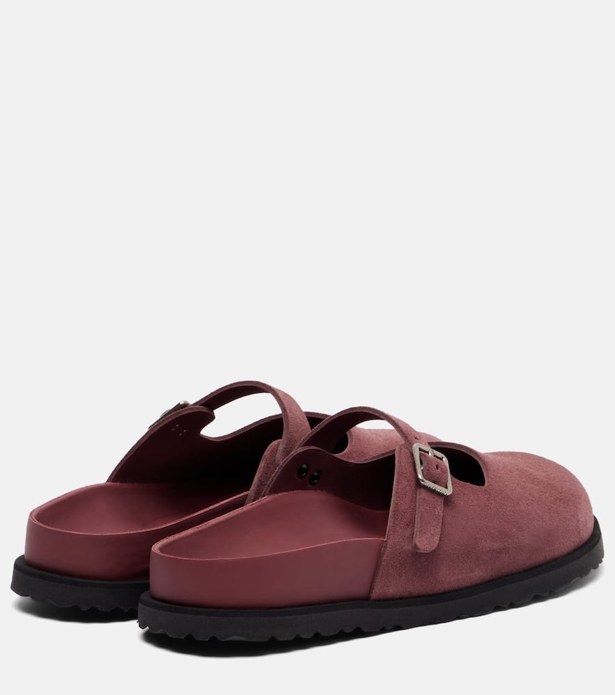 Birkenstock 1774 Maria Suede Clogs In Burgundy