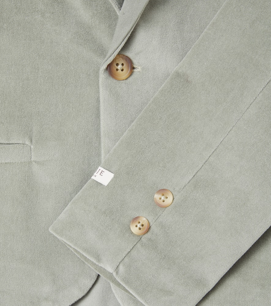 Donsje Tommas Cotton Velvet Suit Jacket In Green