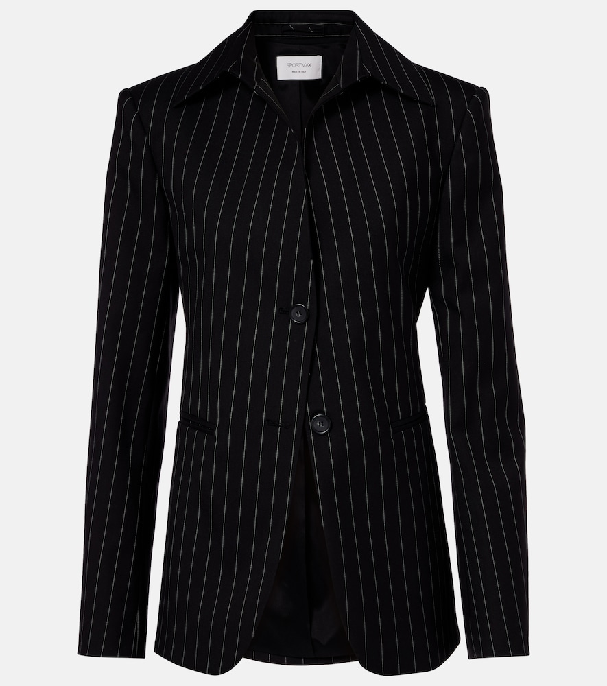 Sportmax Rive striped wool-blend gabardine blazer