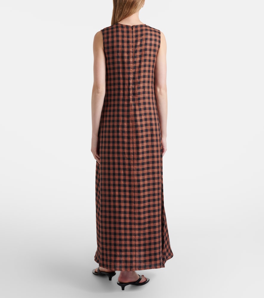  Asceno Asceno Tallin Gingham Linen Maxi Dress 