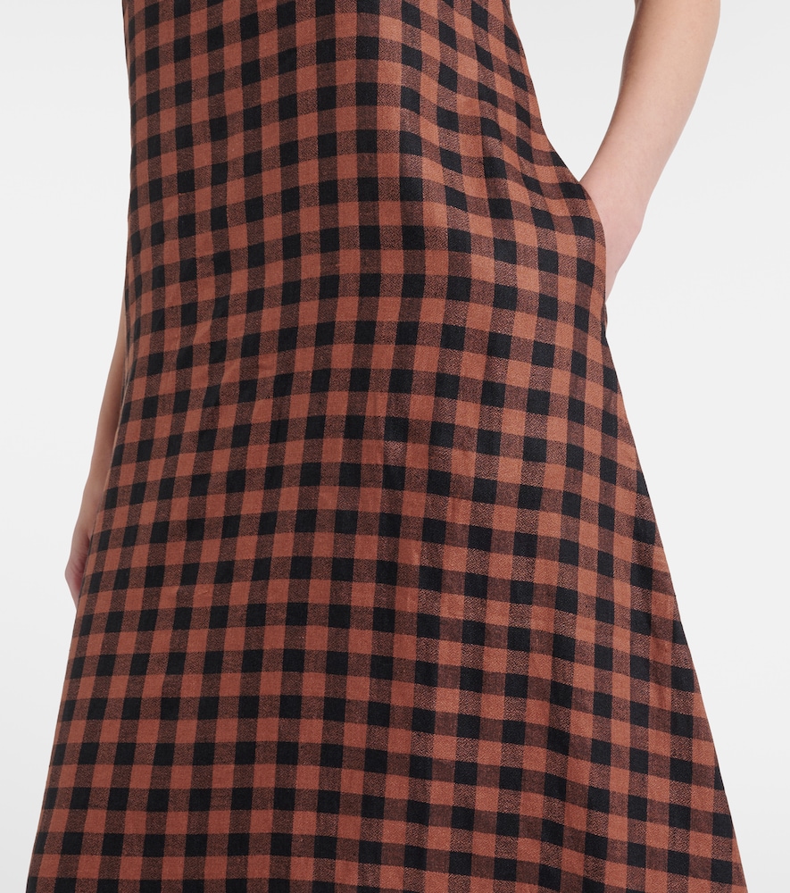  Asceno Asceno Tallin Gingham Linen Maxi Dress 