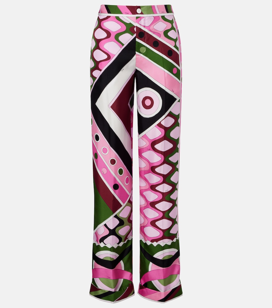 Pucci Vivara high-rise silk wide-leg pants