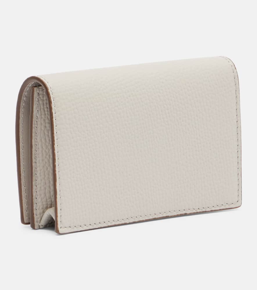 Loewe Anagram Leather Card Case In Gray