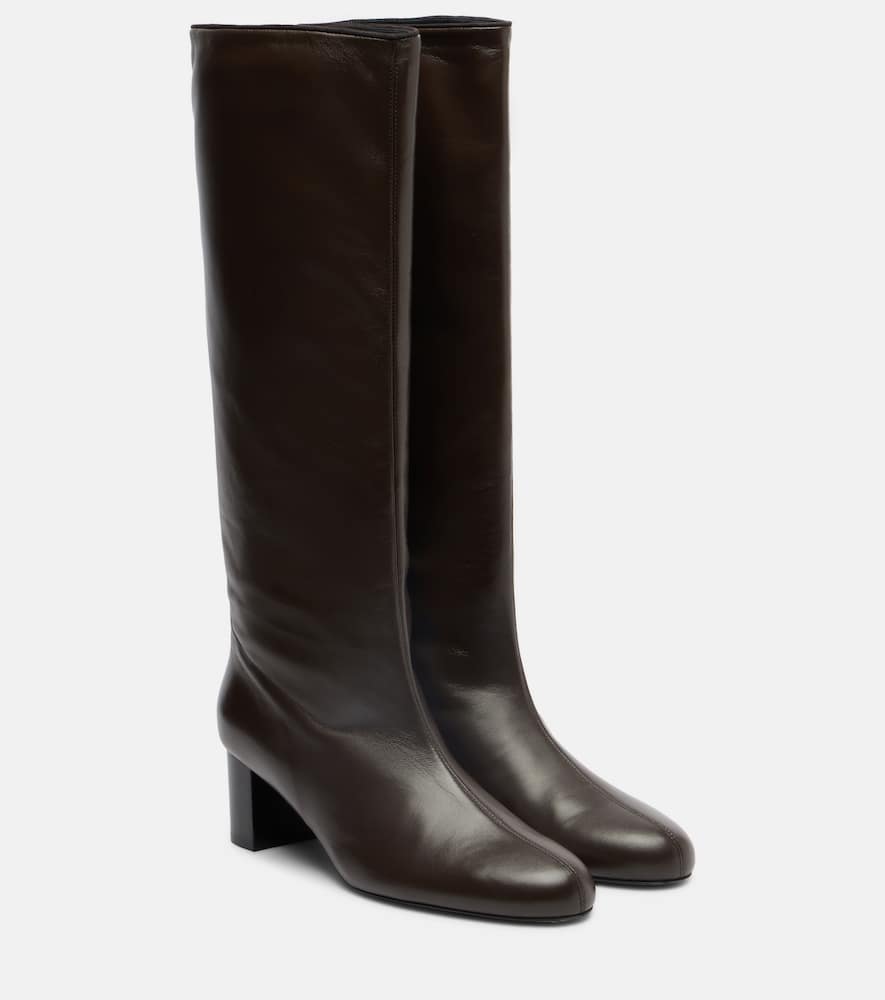 Totême Downtown Leather Knee-high Boots In Brown