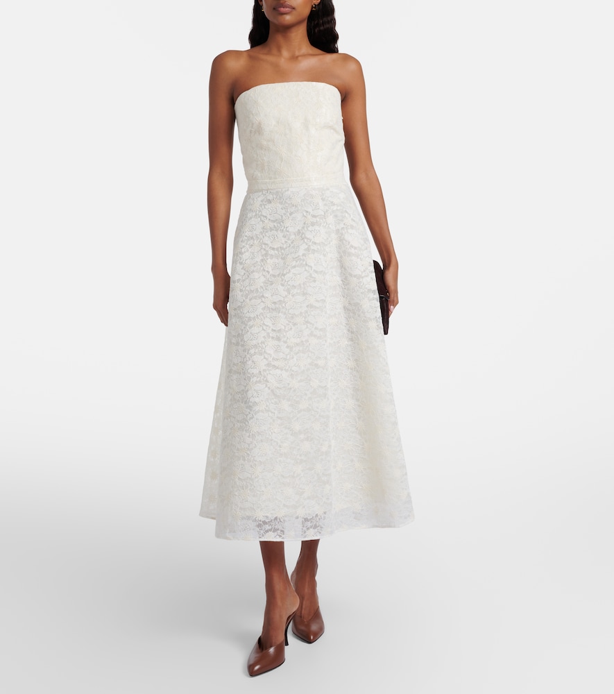 Max Mara Avena embroidered midi skirt