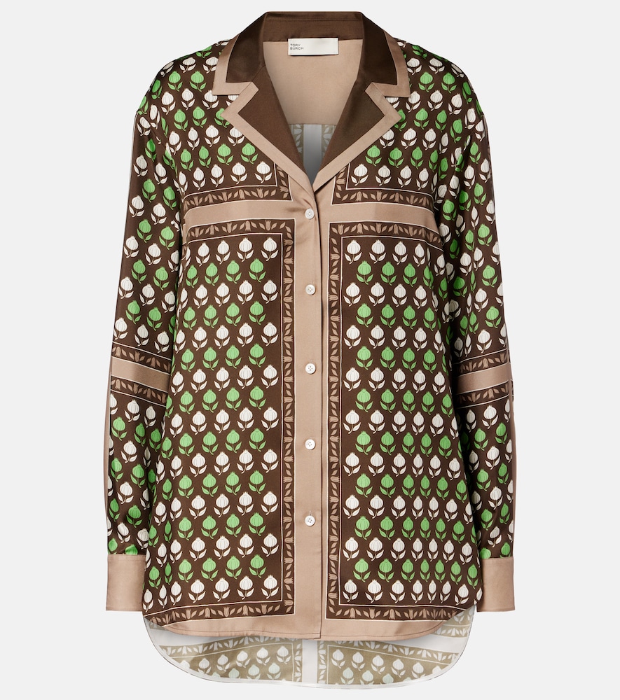 Tory Burch Printed Silk Twill Shirt