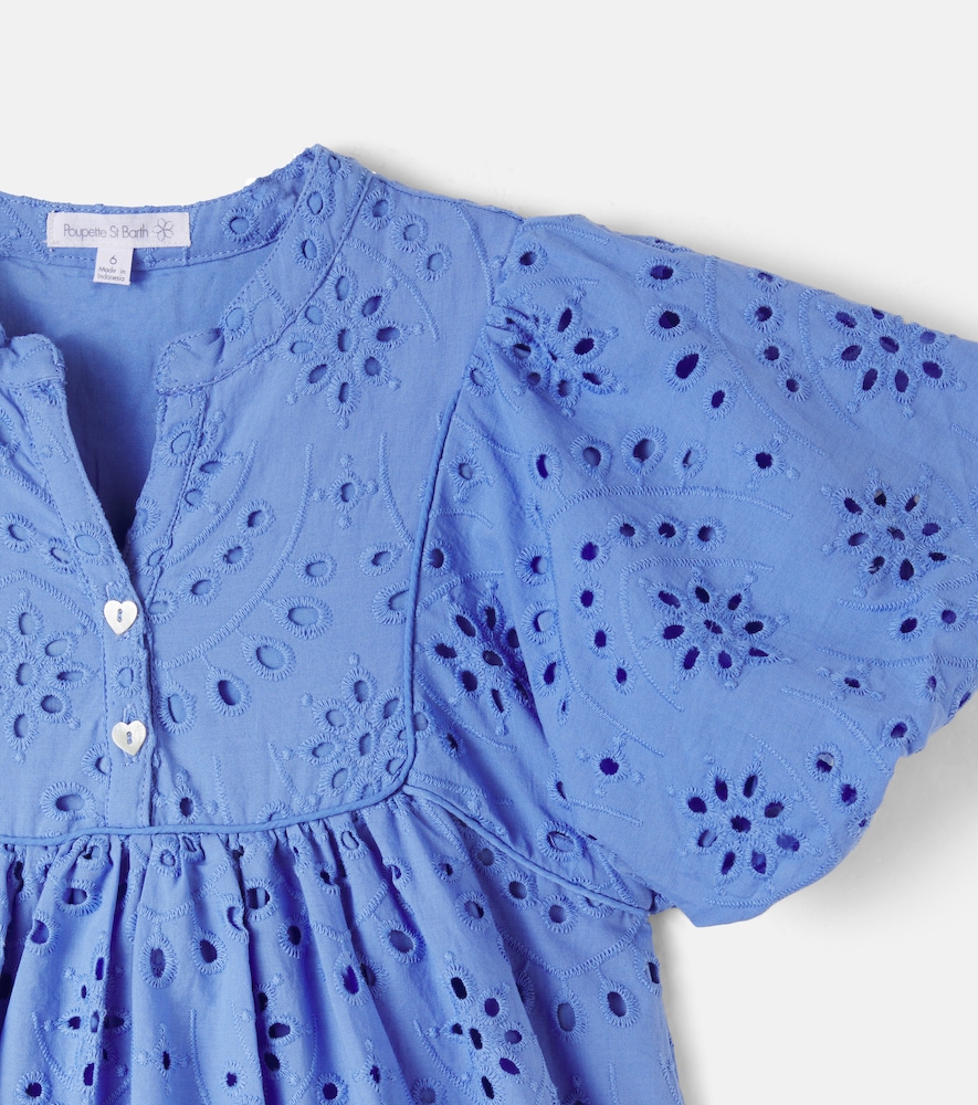  Poupette St Barth Kids Poupette St Barth Kids Besticktes Kleid Cruz Aus Baumwolle 