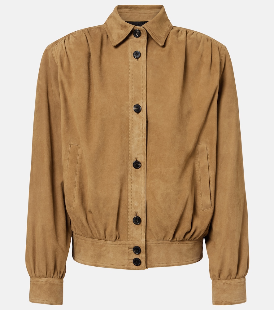 Saint Laurent Gathered suede jacket