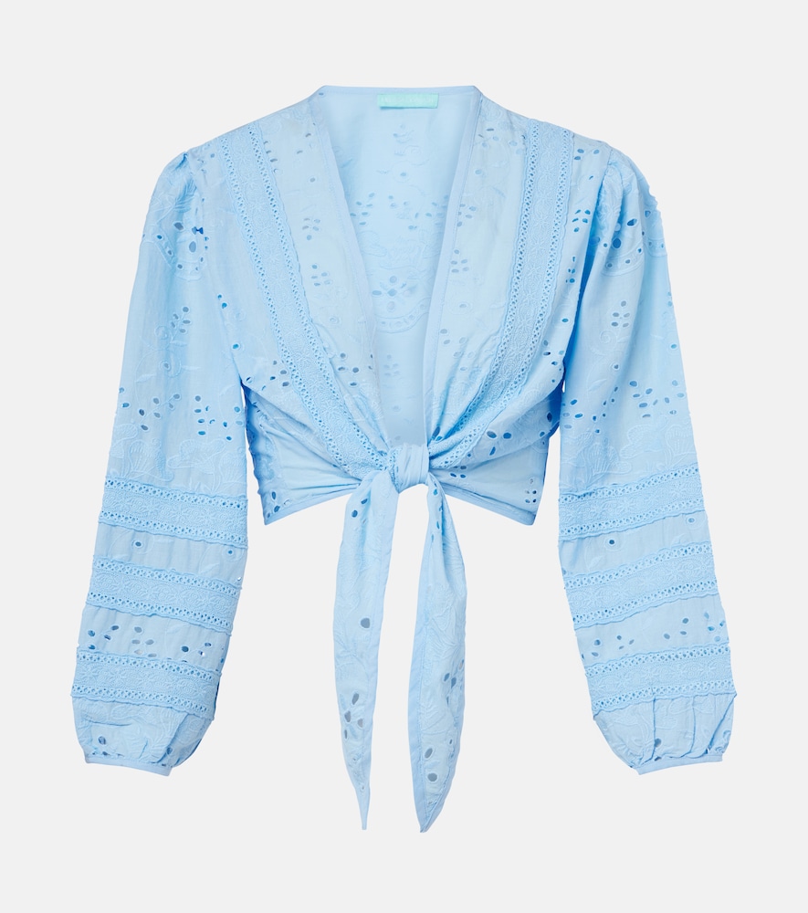 Melissa Odabash Pia broderie anglaise cotton top