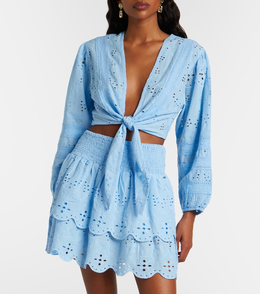 Melissa Odabash Pia broderie anglaise cotton top