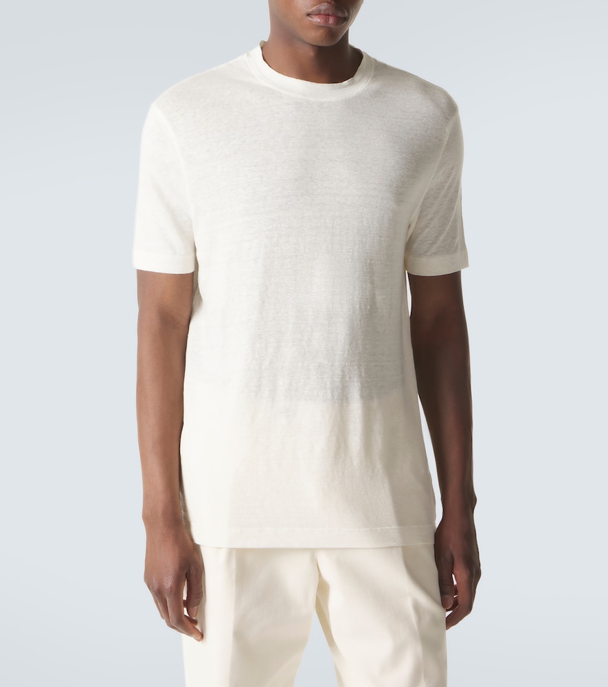  Thom Sweeney Thom Sweeney Linen-blend T-shirt 