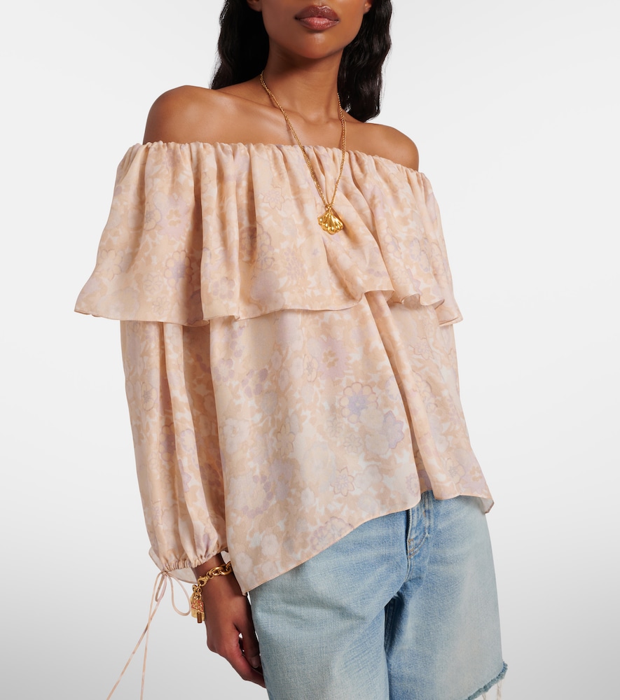  Chloe Chloe Floral Silk Charmeuse Top 