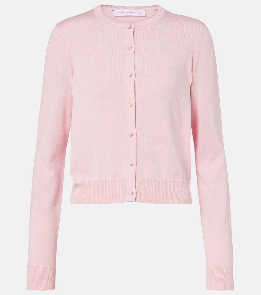 Carolina Herrera Cropped silk and cotton cardigan