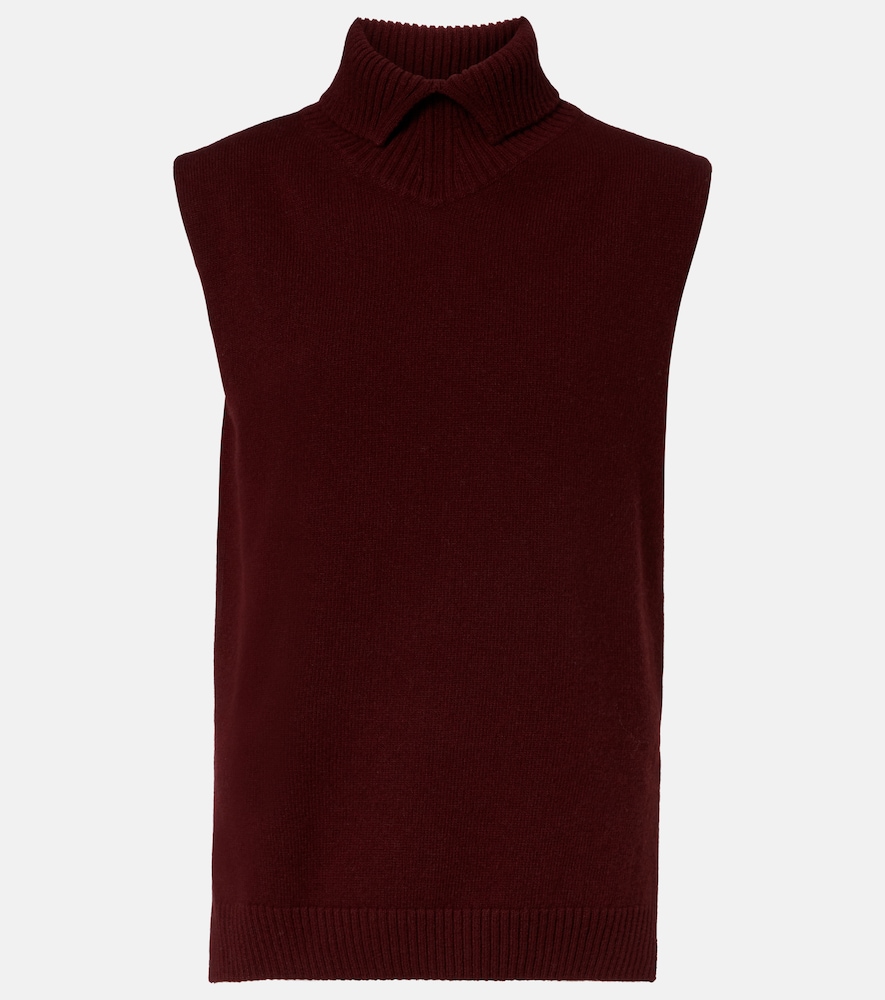 Jil Sander Women's Burgundy Wool Turtleneck Sweater Vest UK Size 8 - Mytheresa