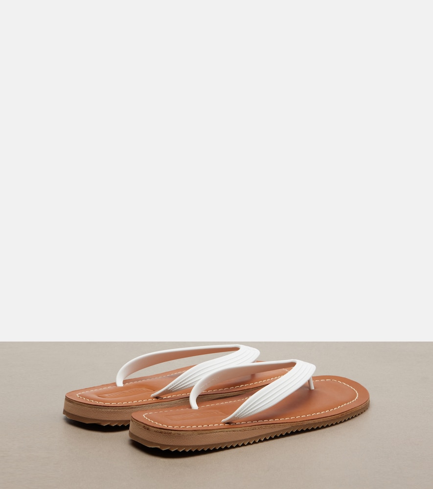 Embossed Thong Sandals