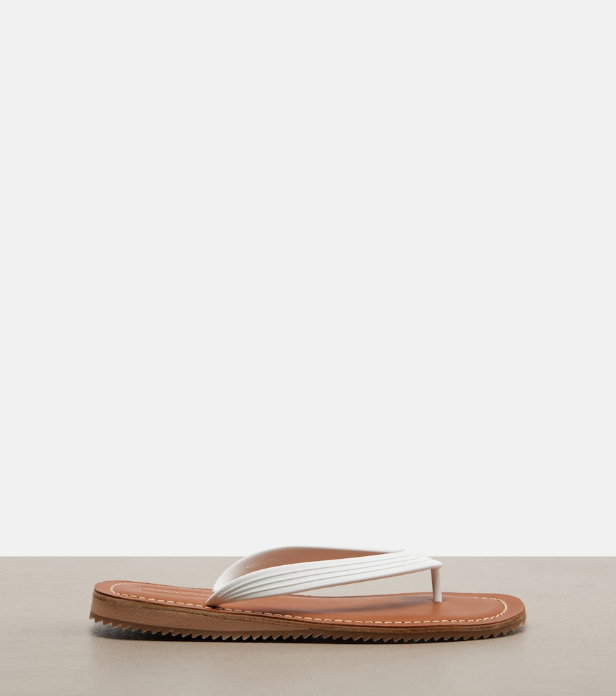 Embossed Thong Sandals
