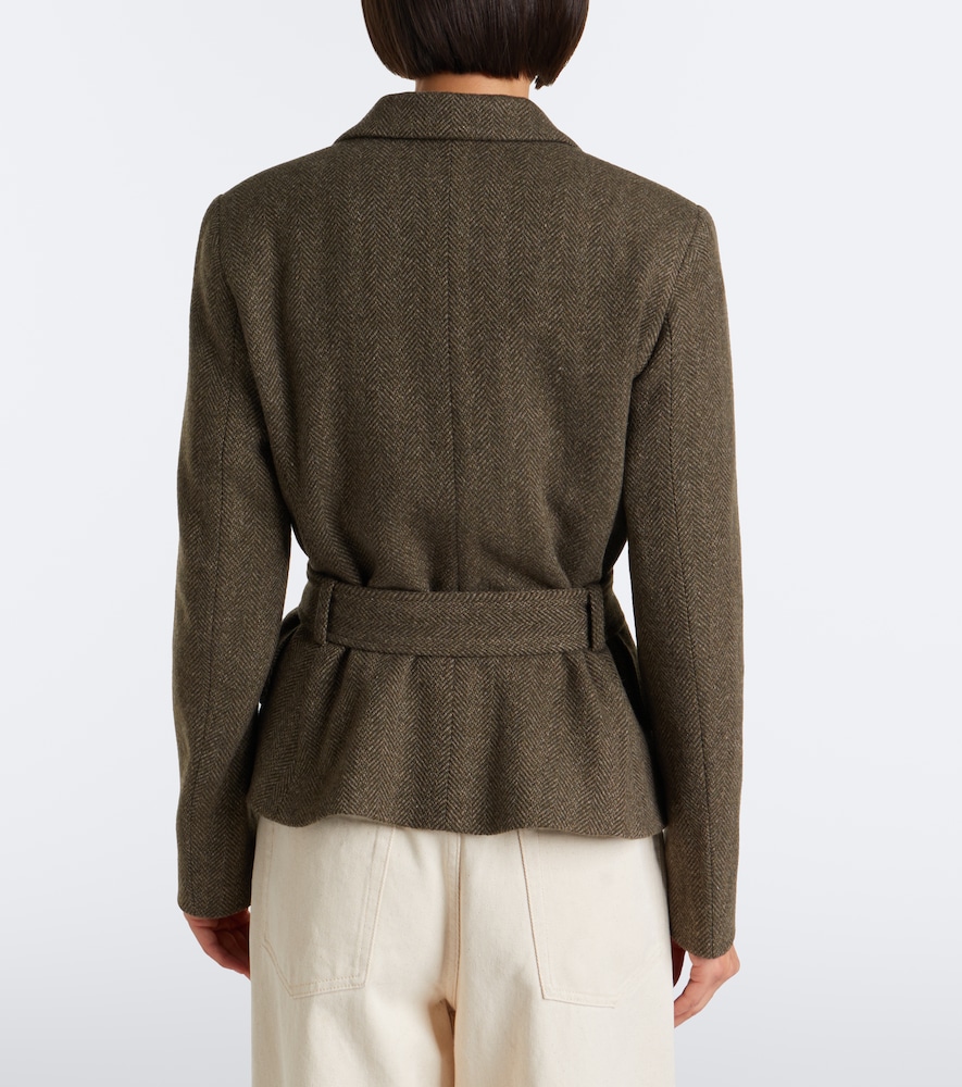 Polo Ralph Lauren Belted Herringbone Wool-Blend Tweed Jacket