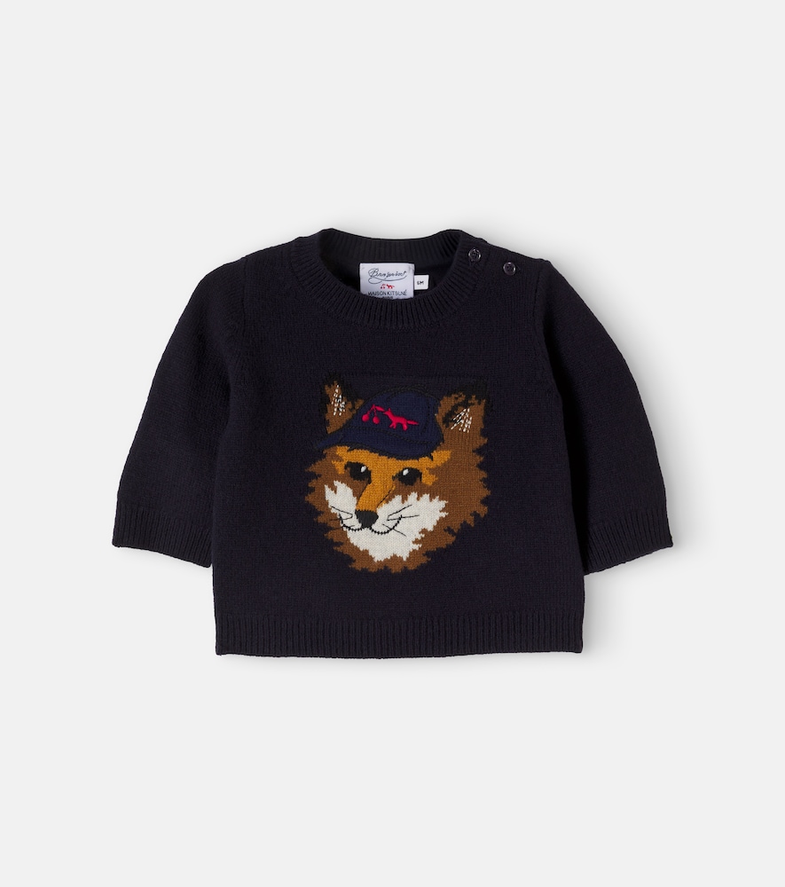 X Maison Kitsuné Baby Jacquard-Pullover
