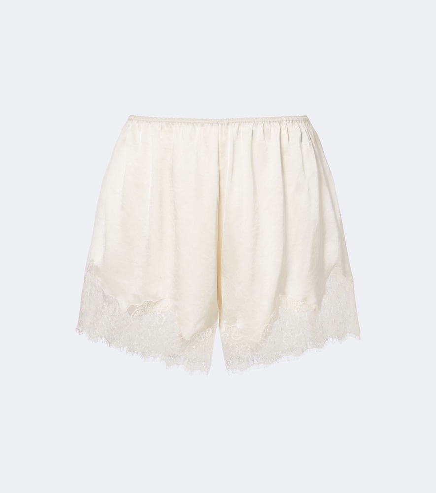 Shorts in satin con pizzo
