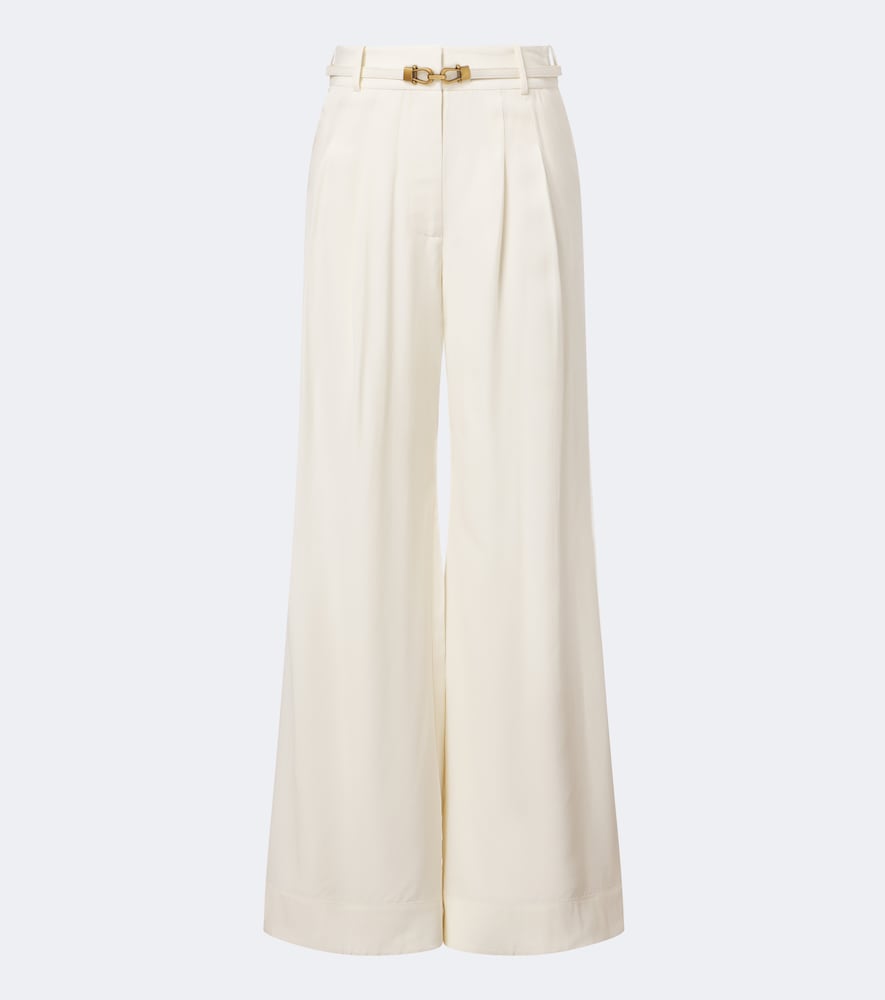 Zimmermann Belted Wide-leg Pants In White