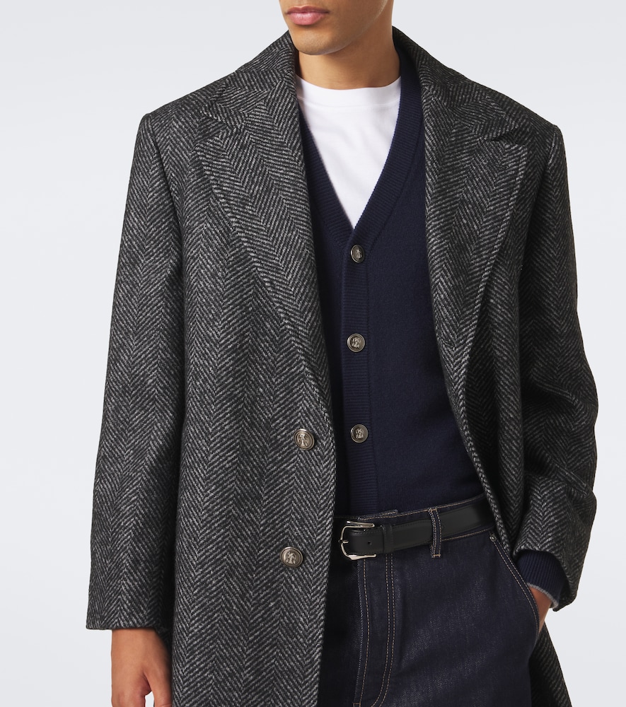 Herringbone Wool And Alpaca-Blend Coat