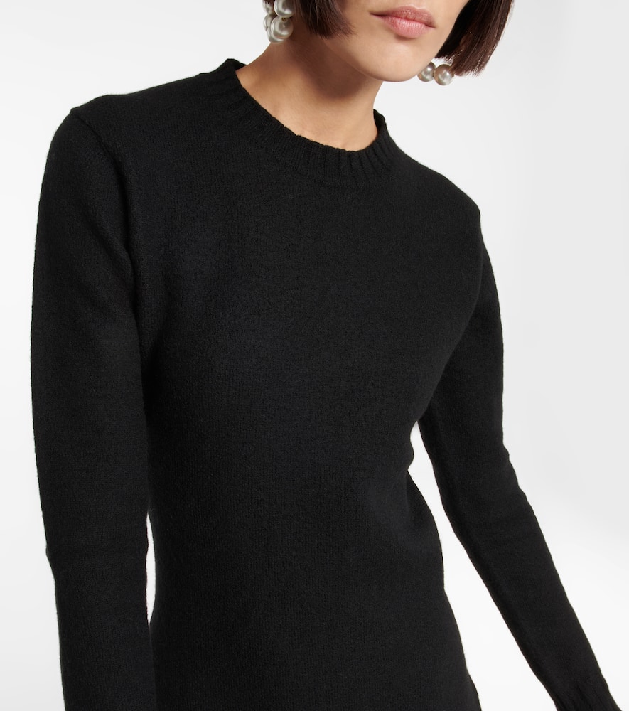 Shop Jil Sander Asymmetrical Wool Dress In Black