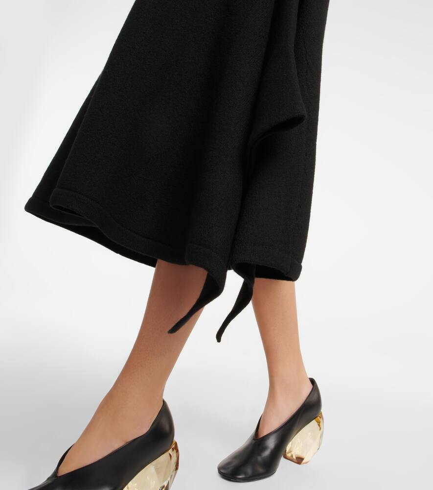 Shop Jil Sander Asymmetrical Wool Dress In Black