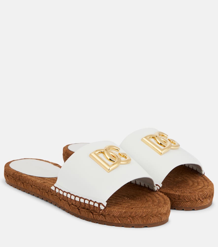 Embellished leather espadrilles