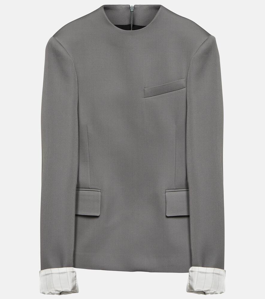 Bottega Veneta Gray Compact Jacket In Grey