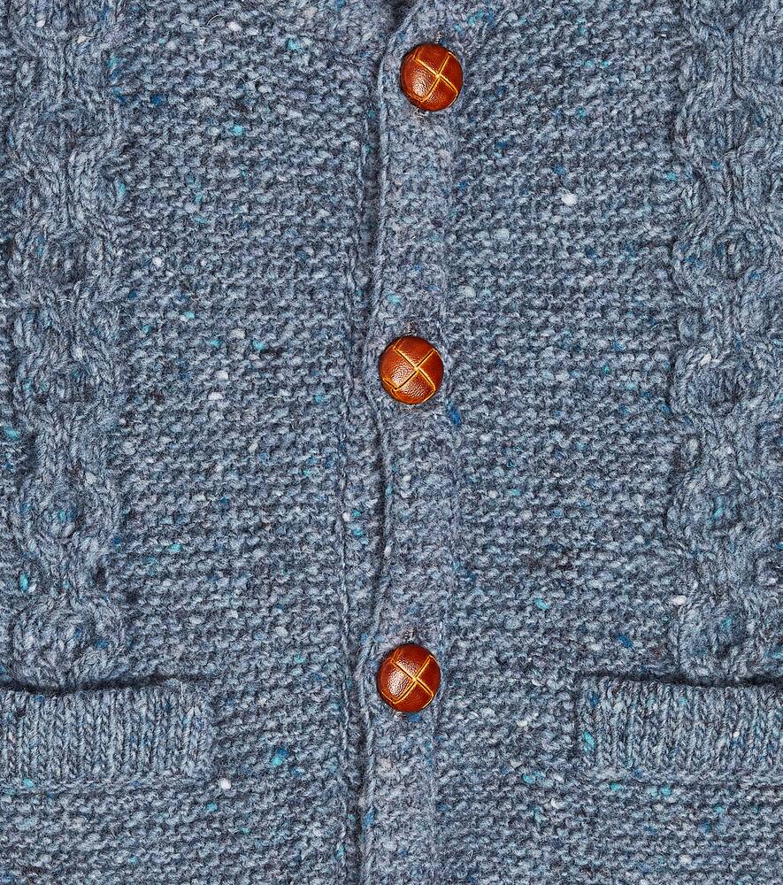 Shop La Coqueta Baby Zas Wool-blend Cardigan In Blue