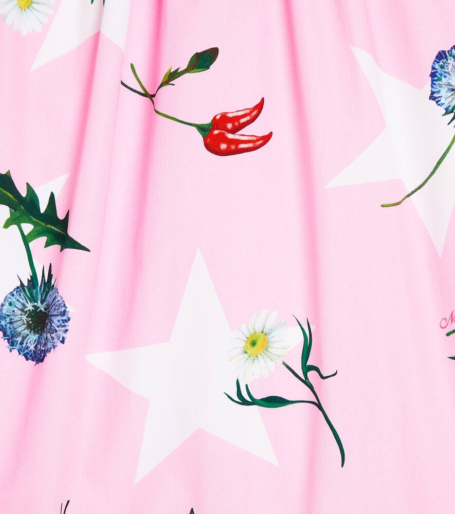 Monnalisa Floral Cotton Dress In Multicoloured