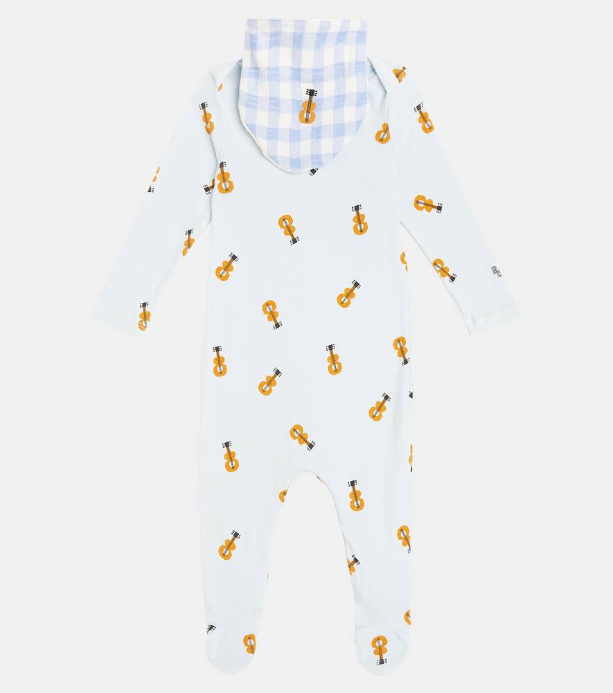 Bobo Choses Baby Acoustic Guitar Bodysuit And Bloomers Set In Blue