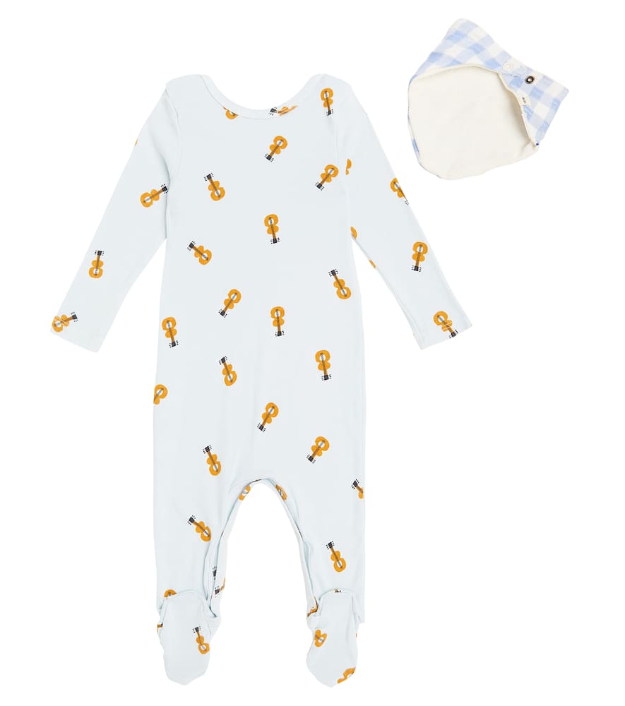 Bobo Choses Baby Acoustic Guitar Bodysuit And Bloomers Set In Blue