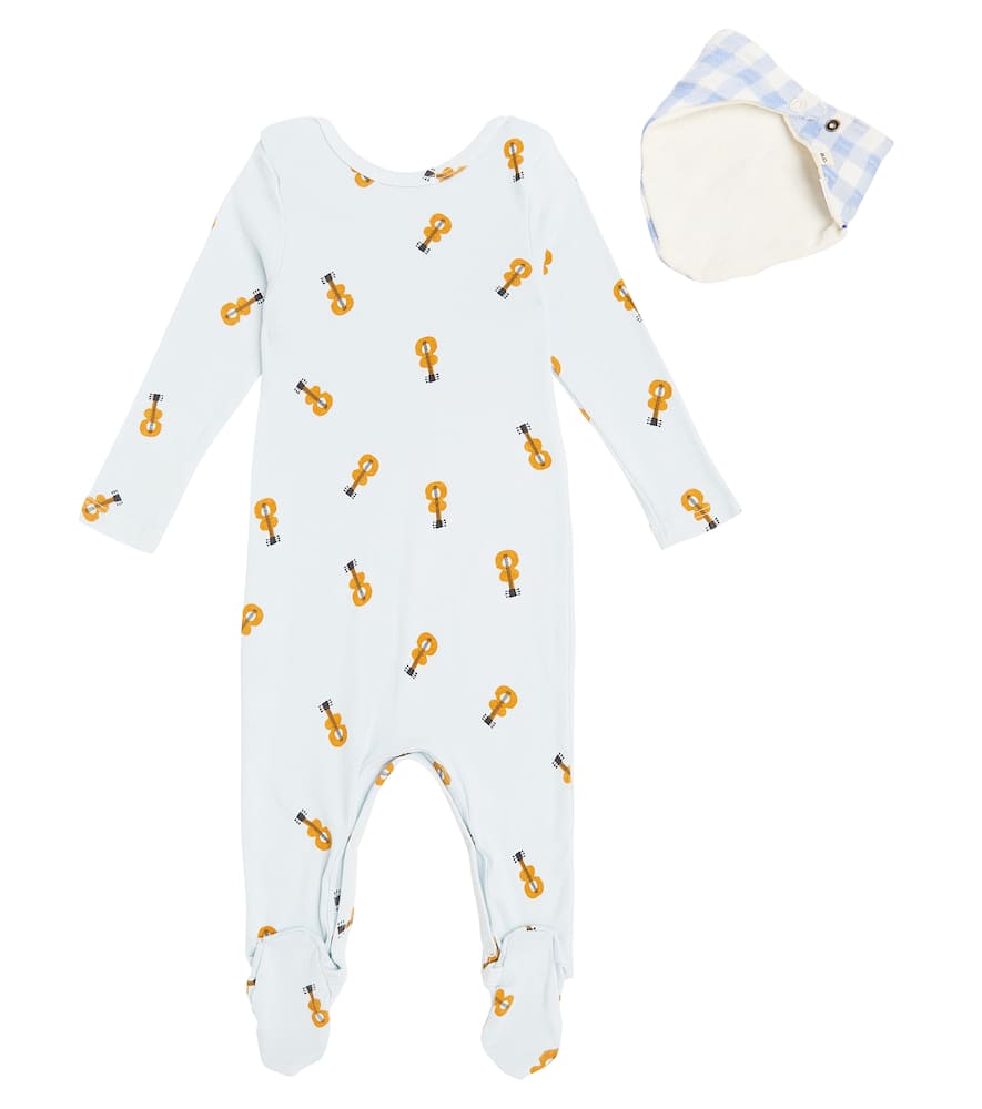 Shop Bobo Choses Baby Acoustic Guitar Bodysuit And Bloomers Set In Blue