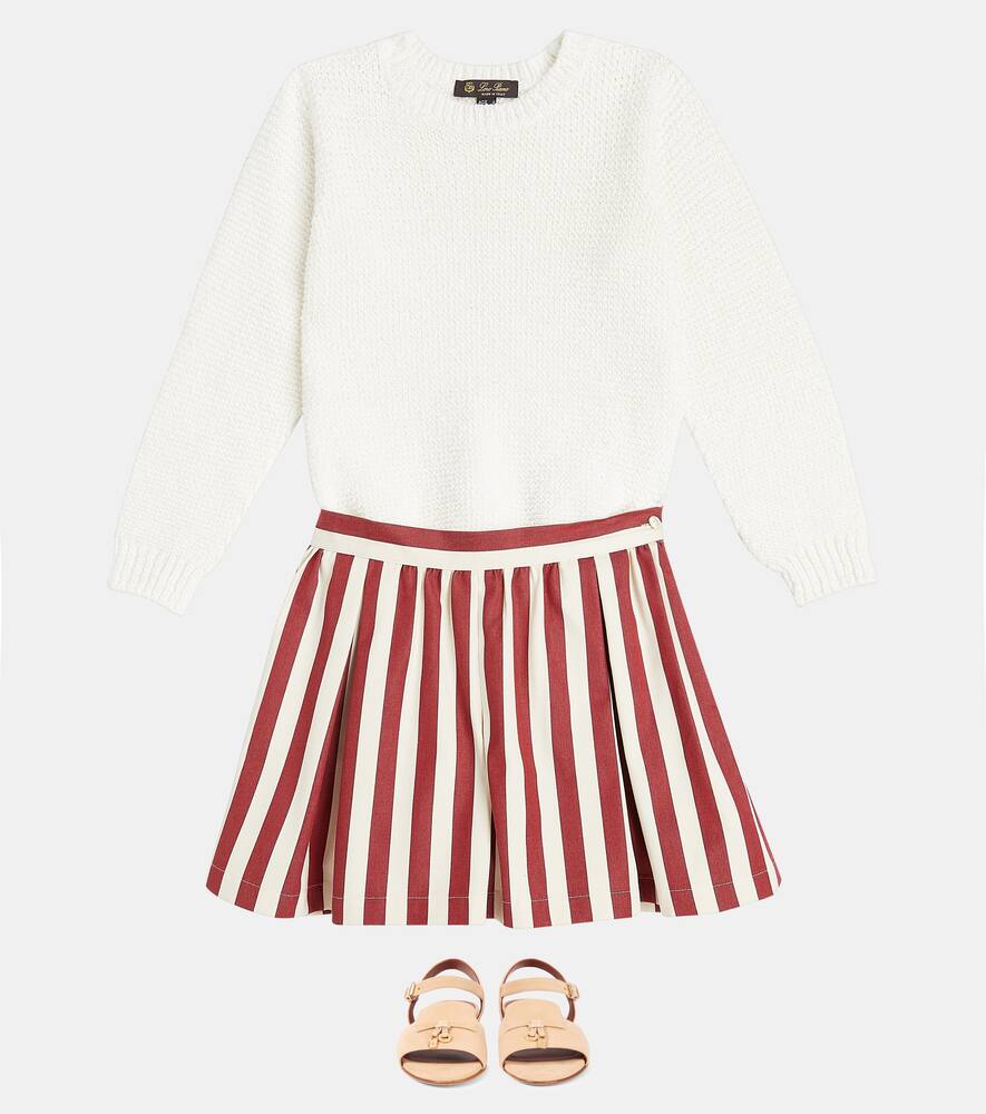 Loro Piana Striped Cotton Shorts In Red