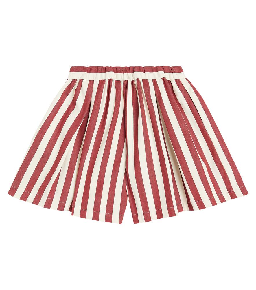 Loro Piana Striped Cotton Shorts In Red