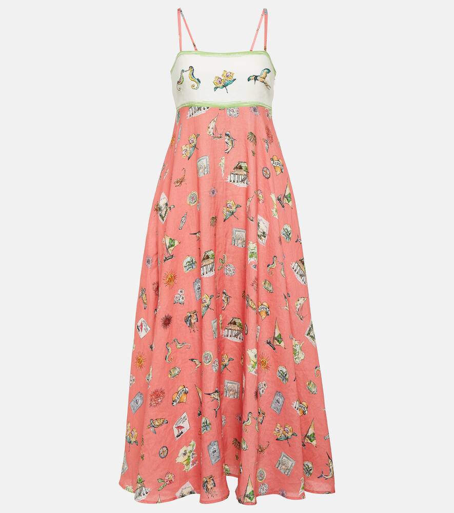 Alémais Printed linen maxi dress