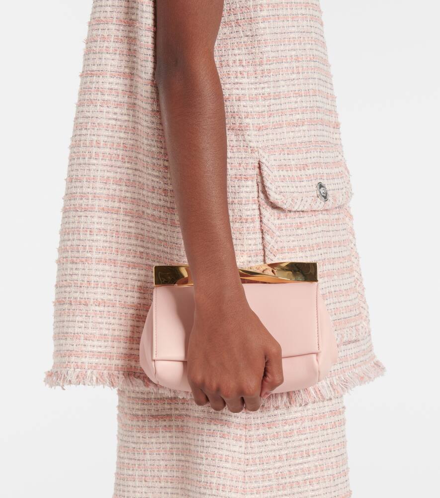 Aquazzura Twist Mini leather clutch