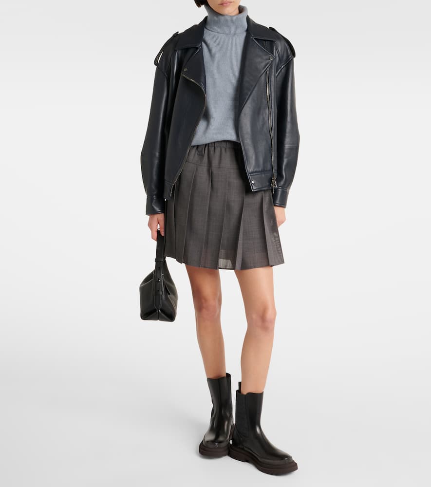 Brunello Cucinelli Pleated Tennis Skirt In Grey