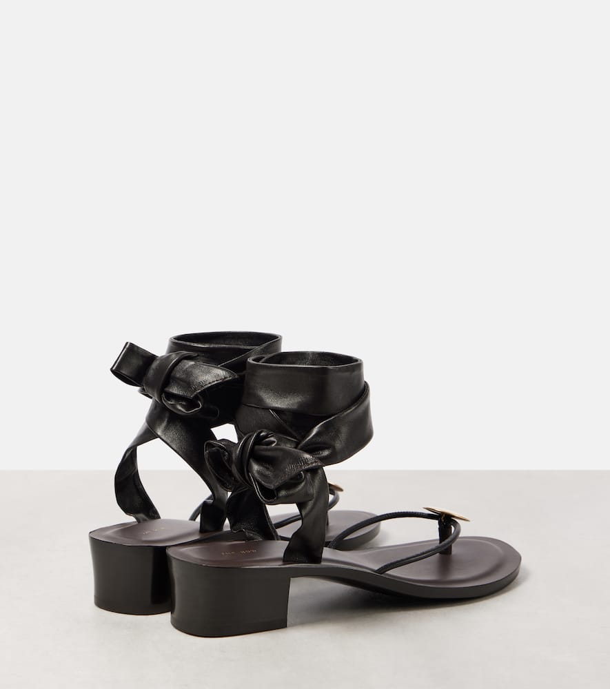 The Row 65mm Cord Leather Sandals In Brown