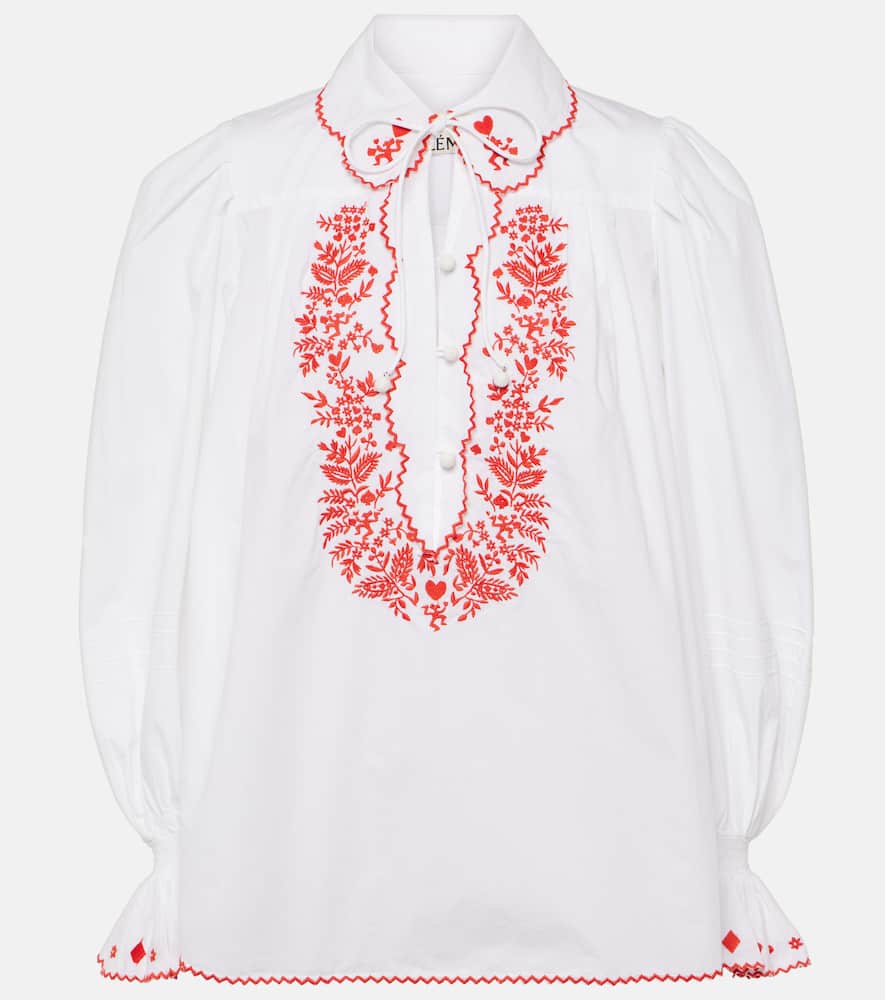 Alémais Hearts embroidered cotton shirt