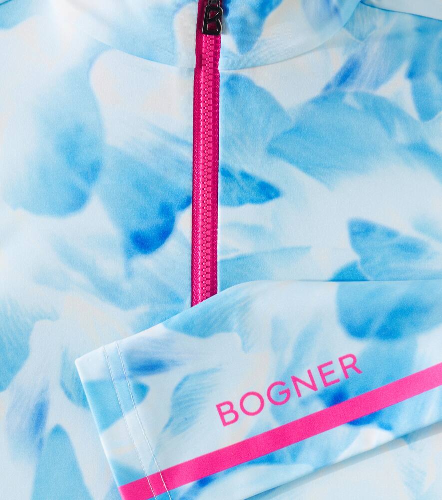 Bogner Chris Printed Half-zip Technical Top In Blue