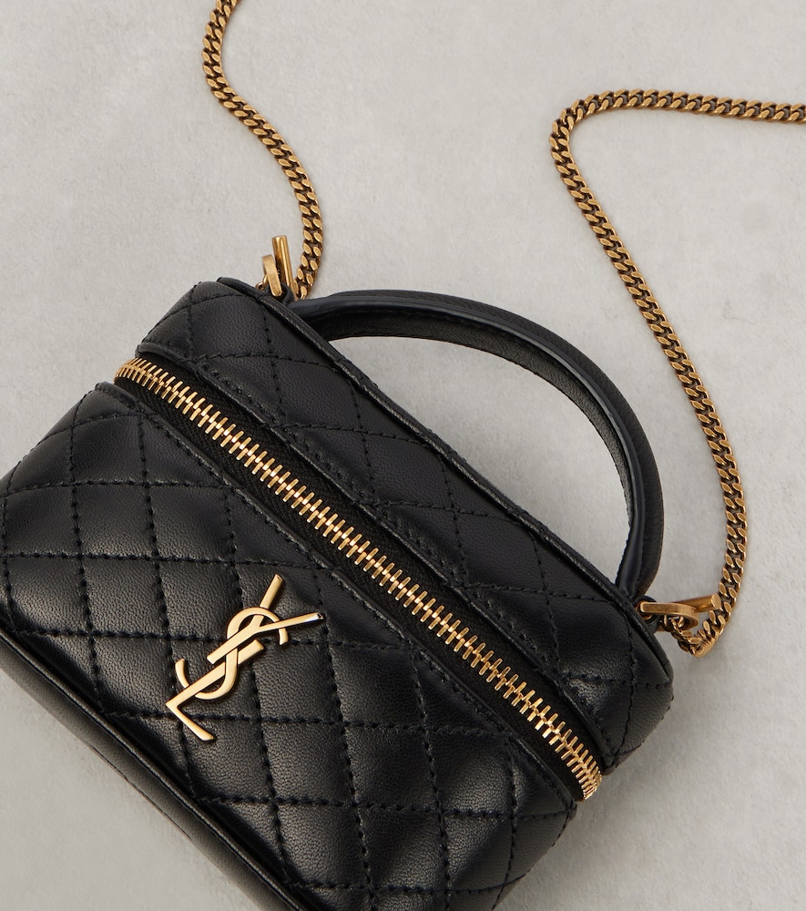  Saint Laurent Saint Laurent Gaby Micro Leather Crossbody Bag 