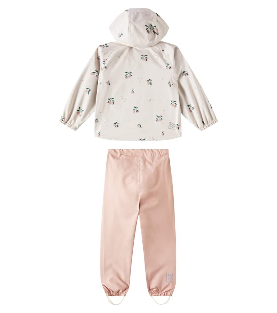 Liewood Pedia Raincoat And Stirrup Pants Set In Beige