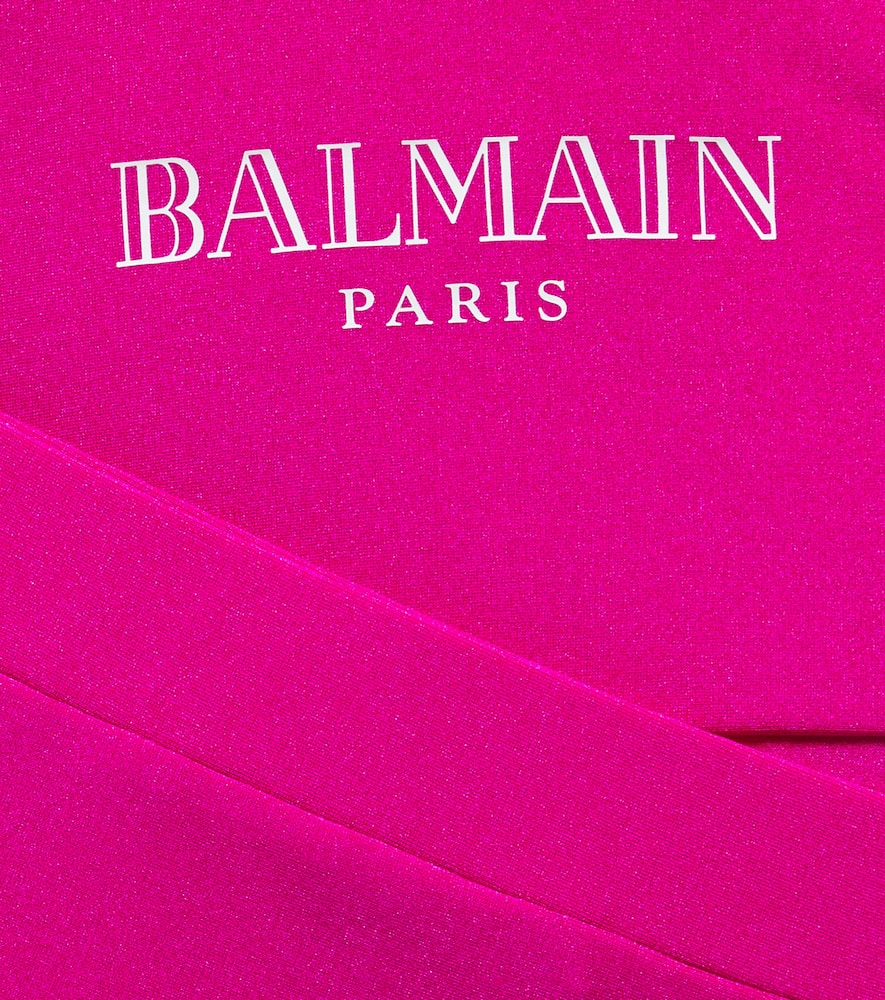 Balmain Logo Bikini In Lampone/bianco