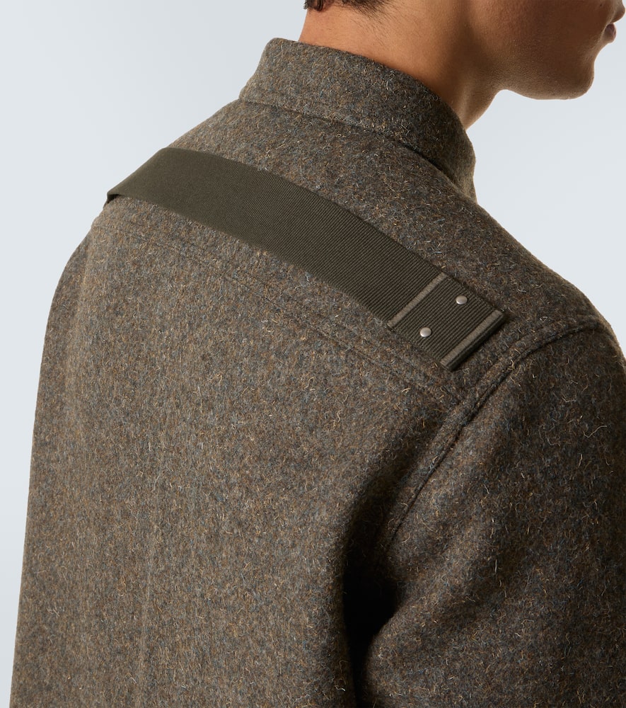 Rick Owens Wool Overshirt In Gray