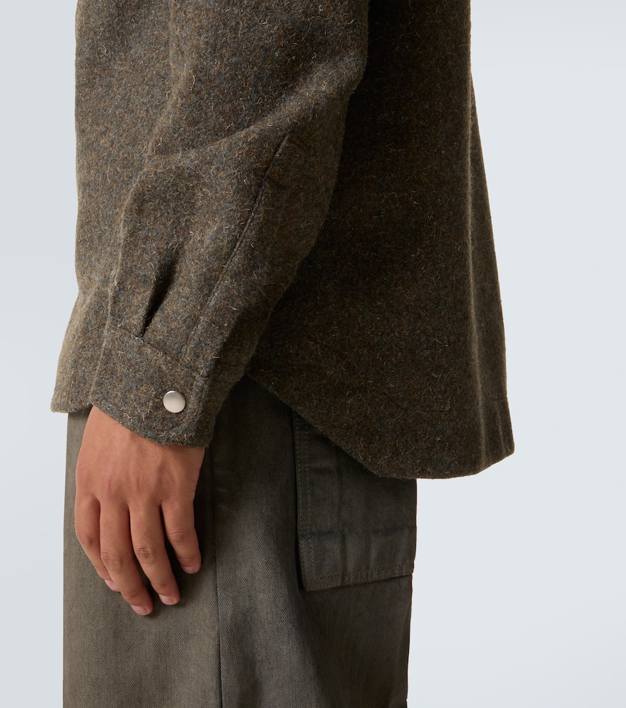 Rick Owens Wool Overshirt In Gray