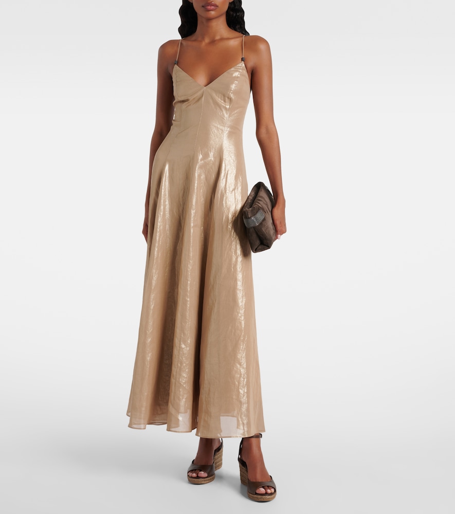  Brunello Cucinelli Brunello Cucinelli Maxikleid Monili Aus Baumwollorganza 