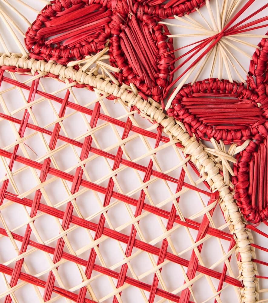 Cabana Louloudi Set Of 2 Wicker Placemats In Burgundy