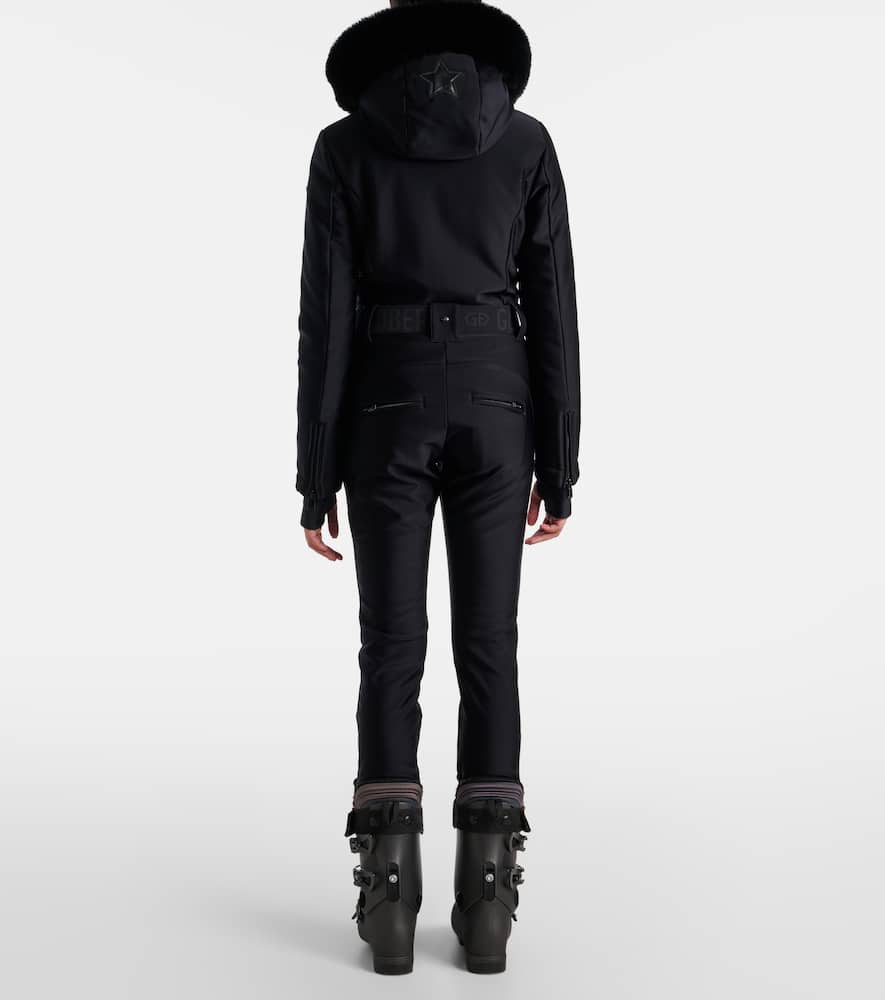 Goldbergh Glisser Faux Fur-trimmed Ski Jumpsuit In Black